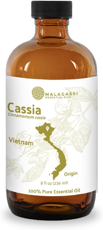 Nature Packaged Cassia Essential Oil - Direct from Vietnamese Mountain Farms - Steam Distilled - Aceite de Casia for Aromatherapy, Massage, Diffuser, DIY Candle and Soap Making - 15ml