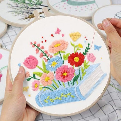 Louise Maelys Floral & Book Embroidery Kit for Beginners DIY Craft Kit - Image 5