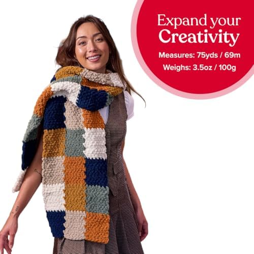 Premier Basix Chenille Brights Yarn, Plush Bulky Chenille Yarn for Crocheting & Hand Knitting, Soft Yarn for Cozy Projects, Chunky Yarn for Hand Knitting, Beach Ball - Image 4