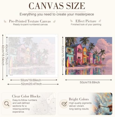 TELMOXA Beach Paint by Numbers Kit for Adults, 16x20 in - Image 3