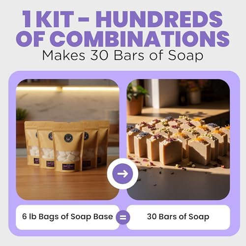 CraftZee   Soap Making Kit - All-in-One Soap Making Supplies with 6lbs Soap Base, 8 Dyes, 8 Essential Oils, Silicone Molds, Cutters, All Essential Tools & Instructions - Image 3