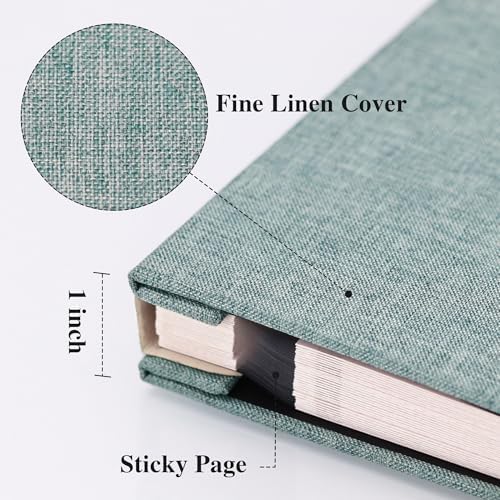Vienrose Large Photo Album Self Adhesive for 4x6 8x10 Pictures Linen Scrapbook Album DIY 40 Blank Pages with A Metallic Pen - Image 3