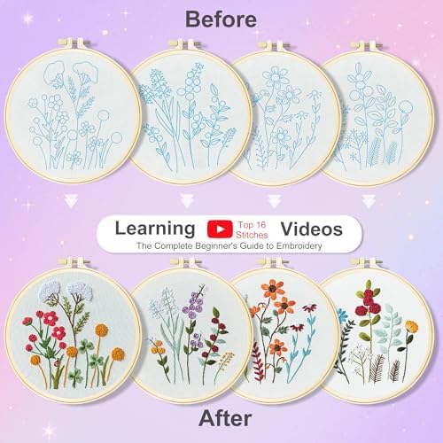 Huacan Embroidery Kit for Beginners with Tutorial Video & Gift Box - Image 3