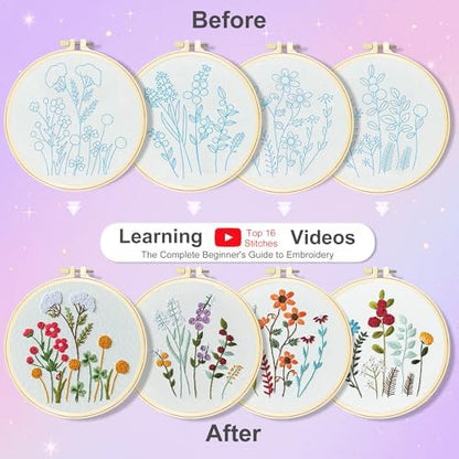 Huacan Embroidery Kit for Beginners with Tutorial Video & Gift Box - Image 3