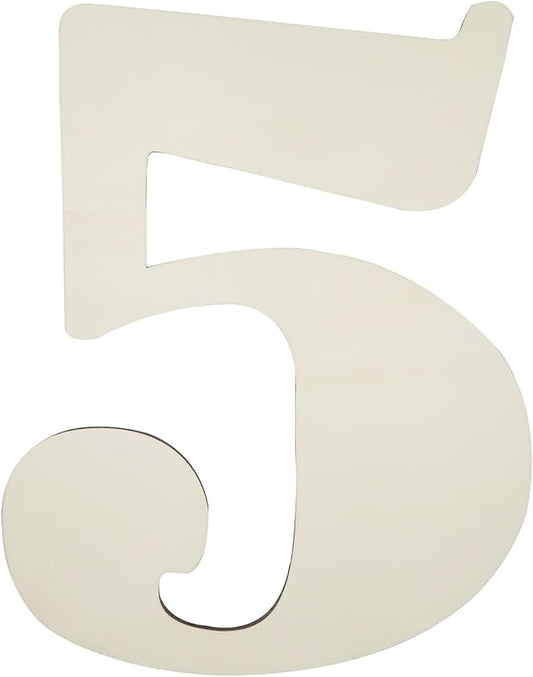 12 Inch Large Unfinished Wood Number, Paintable Unfinished Blank Wooden Numbers Board Unfinished Wood Slices for Birthday Wedding Graduate Party Wall Hang Decor - 5