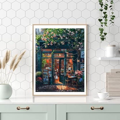 HITO Bookstore Paint by Numbers Kit for Adults 16x20 Inch Frameless - Image 5
