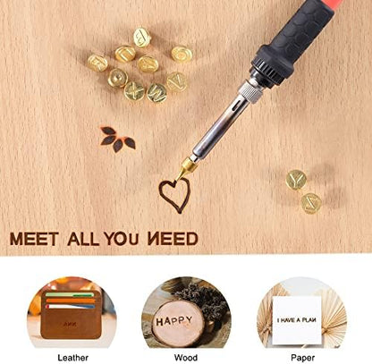 Yoption 28 Pieces Wood Burning Tips, Letter Wood Burning Tool Uppercase Alphabet Branding and Personalization Set for Wood and Other Surfaces by Wooden Letters for Carving Craft Wood DIY - Image 5