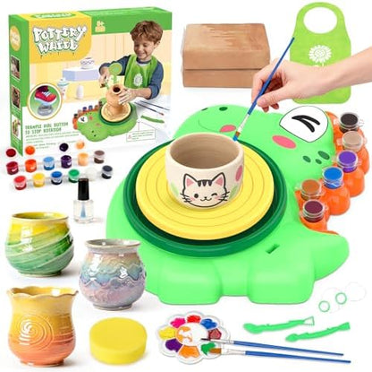 Pottery Wheel for Kids, Dino Craft Kit Arts and Crafts for Kids Ages 6-12 by Aujazyble