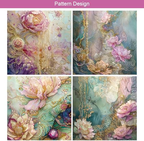 24 Sheets Lace Floral Pattern Paper, 6" x 6" Scrapbooking Supplies Paper Decorative Craft Paper for DIY Card Making Photo Album Junk Journal Décor - Image 6