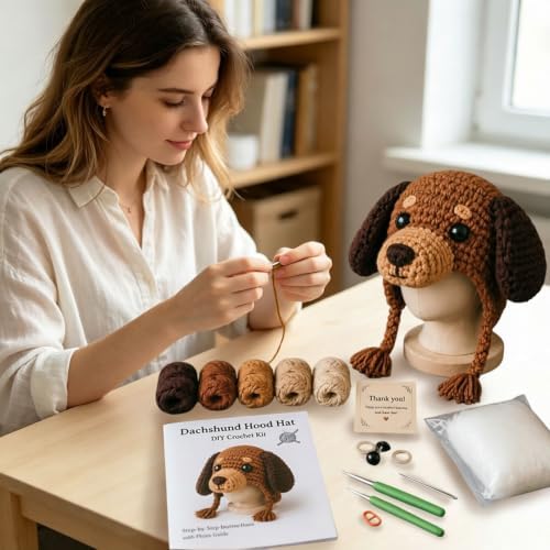Fantasy Hood Hat DIY Crochet Kit Series for Beginners (Dog) - Image 5