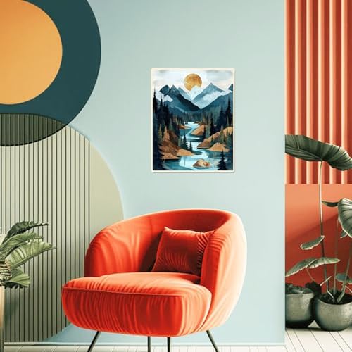 Mountain Paint by Numbers Kit for Adults Beginner Landscape Oil Painting Kit Adult Paint by Number Kits on Canvas Sunset DIY Painting for Beginners Art by Numbers for Gifts Home Wall Decor 16x20 Inch - Image 3
