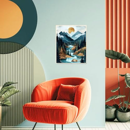 Mountain Paint by Numbers Kit for Adults Beginner Landscape Oil Painting Kit Adult Paint by Number Kits on Canvas Sunset DIY Painting for Beginners Art by Numbers for Gifts Home Wall Decor 16x20 Inch - Image 3