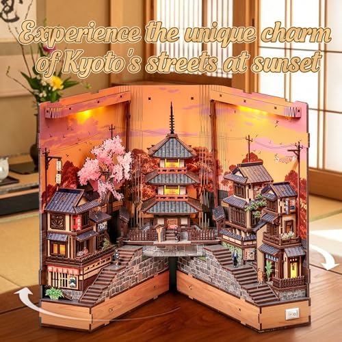 Cutefun DIY Book Nook Kit - Japanese Kyoto 3D Wooden Puzzle 400+ Pieces - Image 3