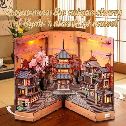 Cutefun DIY Book Nook Kit - Japanese Kyoto 3D Wooden Puzzle 400+ Pieces - Image 3