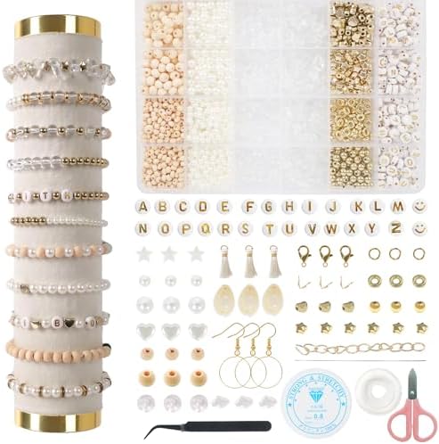 Jewelry Making Supplies Kit, Bracelet Making Kit, Natural Stone Beads by TOIPINIO