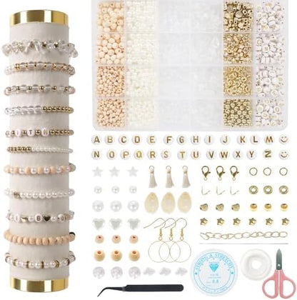 Jewelry Making Supplies Kit, Bracelet Making Kit, Natural Stone Beads by TOIPINIO
