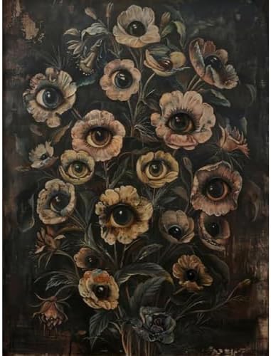 Eyes Flowers Paint by Numbers Kit for Adults Framed Canvas, Frameworkless by FairylandJinWenn
