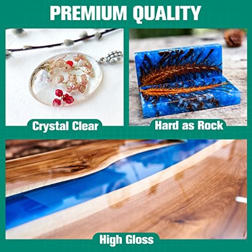 Teexpert Epoxy Resin Crystal Clear: 1 Gallon Epoxy Resin Kit Casting Resin Non Toxic High Gloss for Casting Coating Art DIY Craft Jewelry Wood Table - 2 Part(64oz Resin and 64oz Hardener) - Image 2