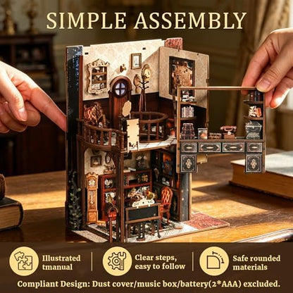 CRIOLPO Book Nook Kits for Adults - DIY Miniature House Kit with LED Lights - Image 6