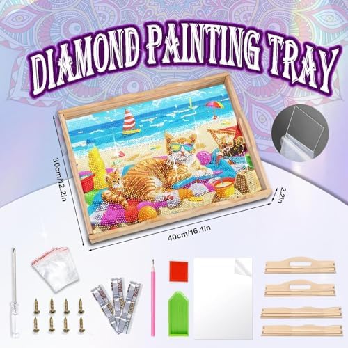 EWJRNSF Diamond Art Kits for Adults Wooden Serving Trays with Handles - Image 2