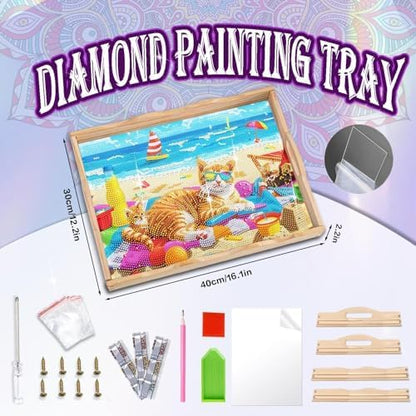 EWJRNSF Diamond Art Kits for Adults Wooden Serving Trays with Handles - Image 2