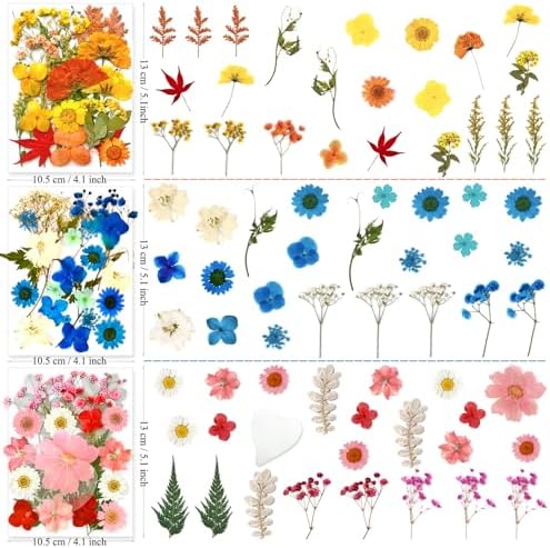 MIKIYA 150Pcs Dried Pressed Flowers for Resin, Assorted Real Natural Bulk Dry Floral Leaves for DIY Art Crafts, Epoxy Molds, Jewelry, Soap, Candle Making, Nails Decors - Image 6