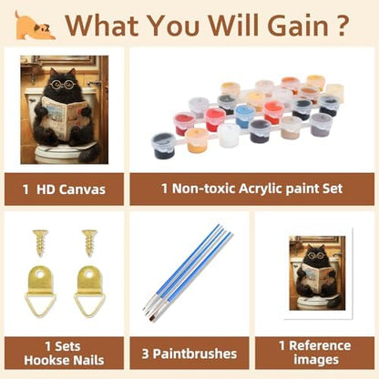 Reivworl Cat Paint by Numbers Kit for Adults Beginner 16×20 inch - Image 6