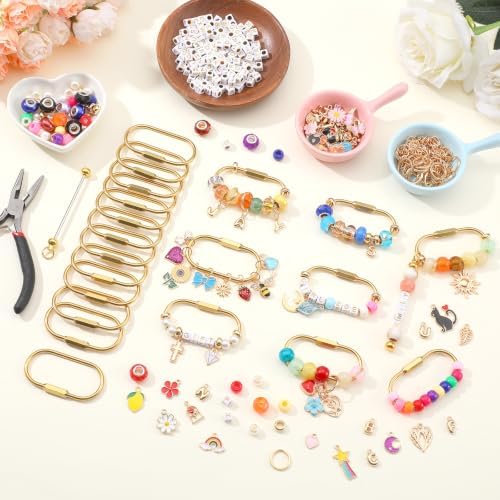 Sureio 594 Pcs Gold Brass Carabiner DIY Kit 20 Set Carabiner Bag Making - Image 4