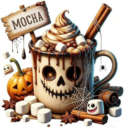 KYOQFVN Halloween Counted Cross Stitch Kits for Adults, 11CT Stamped Cross Stitch Kits for Beginners, Needlepoint Cross-Stitch Horror Patterns Embroidery Kits Arts and Crafts for Home Decor 14×14 Inch by KYOQFVN