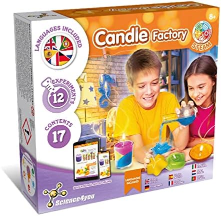 Science4you Candle Kit for Kids - Make Your Own Candles with This Unique Candle Making Kit for Children with 12 Science Experiments for Kids Age 8+ by Science4you