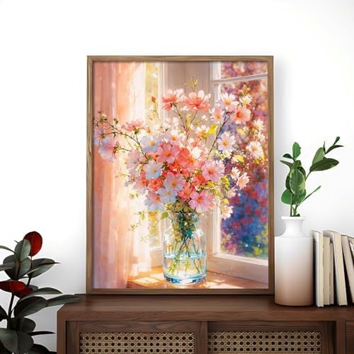 Alptiny Beautiful Flower Paint by Numbers Kit for Adults Beginner, Vase Plants Paint by Number Kits on Canvas, Floral Oil Painting Kit for Home Decor or Gift - 16x20 Inch - Image 3