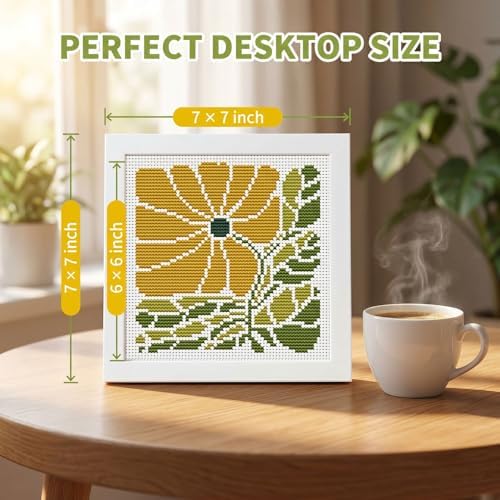 WUSARPLY Plants Stamped Cross Stitch Kits for Beginners Adults with Framed - Image 3