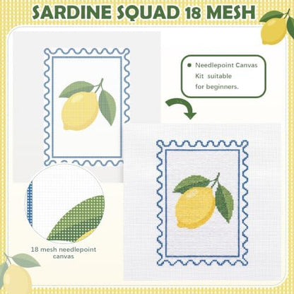 XunYee Needlepoint Canvas Kit, Lemon - Image 3
