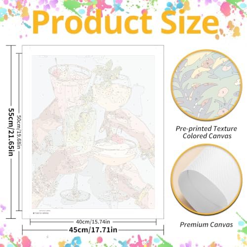 Mandun Cherrs Paint by Numbers Kit for Adults, 16x20 inch - Image 4