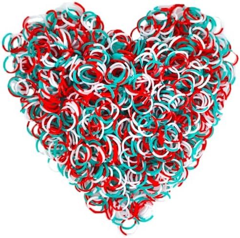 Loom Rubber Band Refill, White & Red & Grass 900 Pcs. by Yowamho