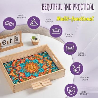EWJRNSF Diamond Art Kits for Adults Wooden Serving Trays with Handles - Image 4