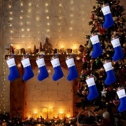 Skylety 24 Pcs Blue Christmas Stockings Bulk Felt 3.94 X 7 Inches Xmas - Image 5