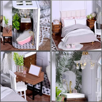 CUTEROOM DIY Doll Room Miniature Furniture Wooden House Kit-Enjoyable Life - Image 4