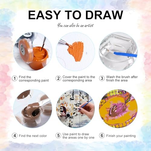 6 Pack Disco Ball Paint by Numbers Kit for Adults Beginner 8x12 Inch - Image 5