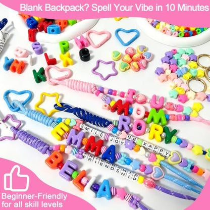 516 Pcs Large Letter Beads Kit for Paracord Keychain, DIY Bag Charm Kit - Image 6