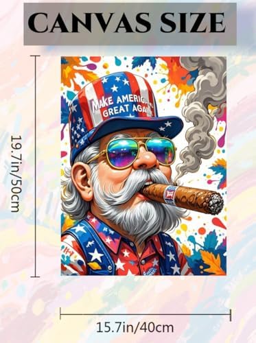 ACANDYL Gnome DIY Paint by Numbers Kit for Adults Paint by Numbers Beginner Canvas Painting by Number Make American Great Again DIY Acrylic Oil Painting on Canvas Arts Craft Decoration 16x20 Inch - Image 6