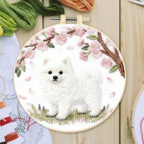 FRANDEK DIY Star Moon Stamped Embroidery Kit with Hoop for Adults - Image 3