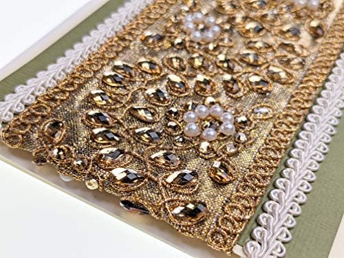 Ribbon Storage DIY Greeting Card Kit-Ribbon Cards-Handmade DIY Card Kits-Craft Kits for Kids and Adults-Card Making Kit, Thank You and Birthday Cards-Card Maker Kit for 10 Project Card (Hamon Gold) - Image 2