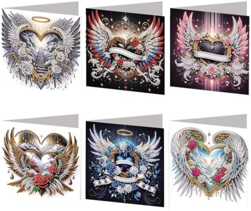 6PCS Wing Diamond Art Painting Greeting Cards Kit with Envelopes - 5D DIY Diamond Art Card Kits for Adults - Handcrafted Postcards for Birthday & Holiday by Unknown