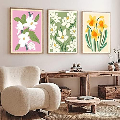cupmod Flower Paint by Numbers for Adults Kids Beginners,Easy Acrylic Paint by Number Kits on Canvas Without Frame,Oil Painting Kits Present for Home Wall Decor 9.8x13.7inch - Image 3