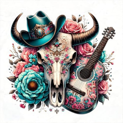 Diamond Art Kits for Adults, Cow Skull Diamond Art Painting Kits for Adults by croshom
