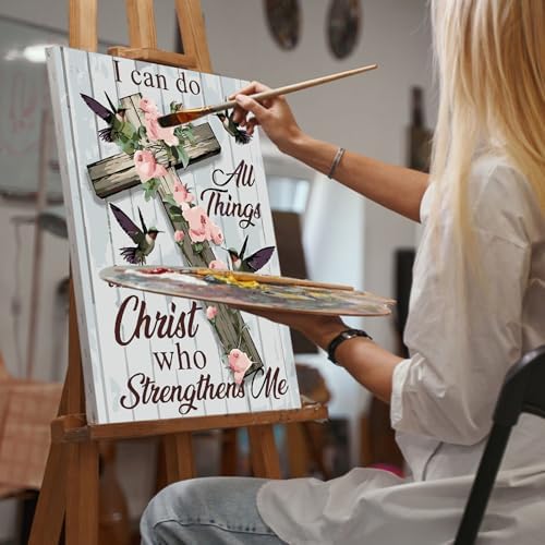 Yezavesu Cross Paint by Numbers Kit for Adults Beginner, Inspirational Adult Paint by Number Kits on Canvas Without Frame, DIY Acrylic Painting by Numbers for Home Wall Decor Gift 16x20 Inch - Image 5