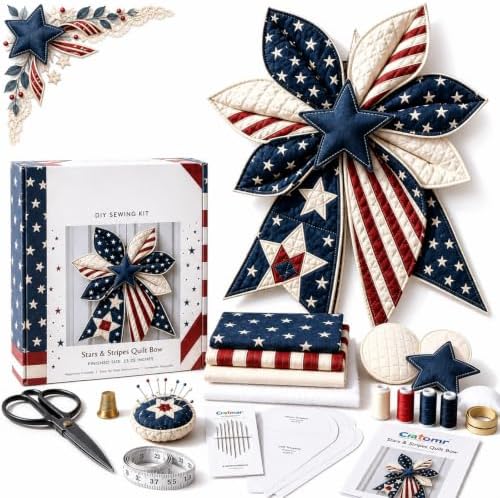 Trqups DIY Large Patchwork Bow Sewing Kit Farmhouse Fabric Folded Flower，#B by Unknown