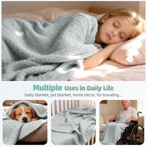 Aeelike Crochet Blanket Kit for Beginners, Easy Soft Crochet Kit, Grey - Image 6