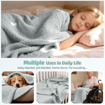 Aeelike Crochet Blanket Kit for Beginners, Easy Soft Crochet Kit, Grey - Image 6